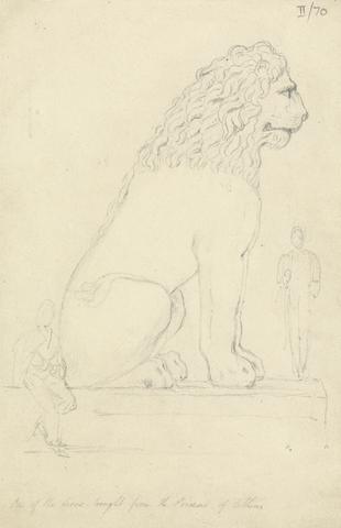 Sir Robert Smirke the younger One of the Lions Taken From the Piraeus Port of Athens