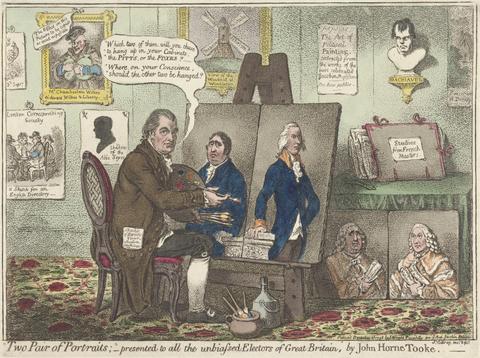 James Gillray Two Pair of Portraits; - Presented to all the Unbiassed Electors of Great Britain, by John Horne Tooke _____
