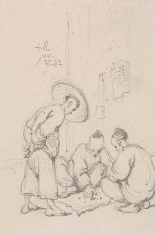 George Chinnery Gamblers Playing Dice