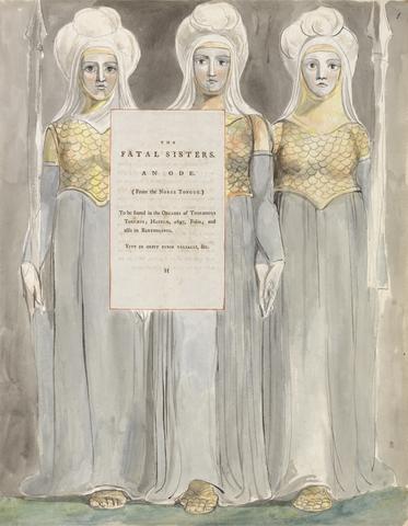 William Blake The Poems of Thomas Gray, Design 67, "The Fatal Sisters."
