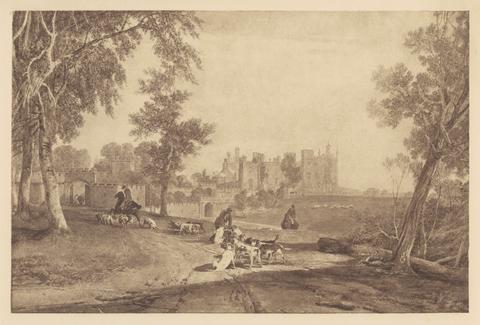 Joseph Mallord William Turner North-West Front, Cassiobury, with Hounds and Huntsmen