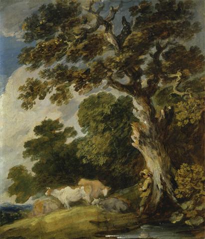 Gainsborough Dupont A Wooded Landscape with Cattle and Herdsman