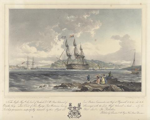 Louis Haghe His Majesty's Ship Britannia Leaving Hamoaze with the Lord High Admiral On Board