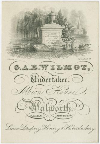 G. A. E. Wilmot, undertaker : Albion House, Walworth : family mourning.