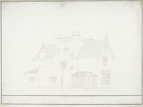 Sir Jeffry Wyatville Cottages at Chatsworth: Presentation drawing