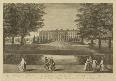 John Tinney A Perspective view of the East Front of Hampton Court, taken from the Park Gate