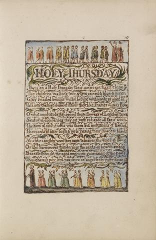 William Blake Songs of Innocence and of Experience, Plate 10, "Holy Thursday" (Bentley 19)