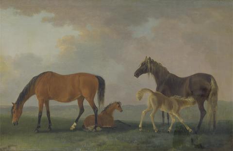 Mares and Foals, facing left