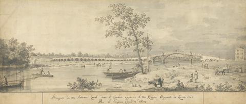 Canaletto Old Walton Bridge seen from the Middlesex Shore