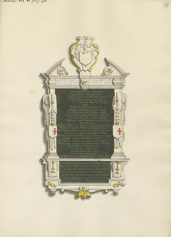 Daniel Lysons Memorial to Mrs. Mary Green