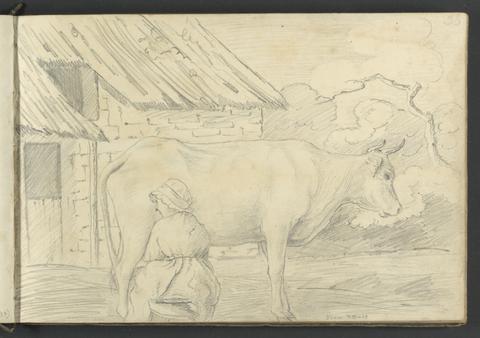 William Brockedon From Nature ( A cow and a dairy maid)