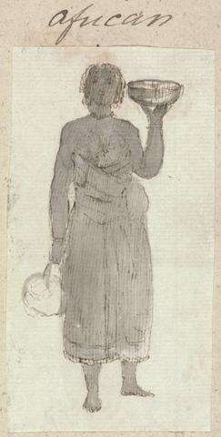 Robert Mabon Rough Sketch of African Woman with Baskets