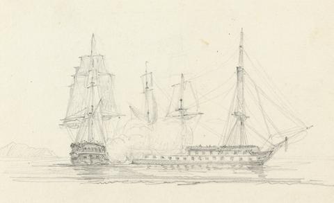 Joseph Cartwright Four Ships at Battle