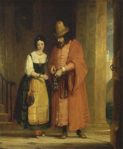 Shylock and Jessica from the 'Merchant of Venice,' II, ii