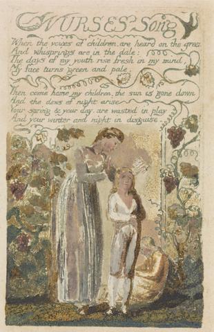 Songs of Innocence and of Experience, Plate 37, "Nurses Song" (Bentley 38)