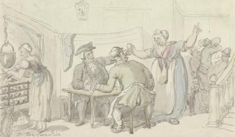Thomas Rowlandson The Vicar of Wakefield: The Scold, with news of Olivia