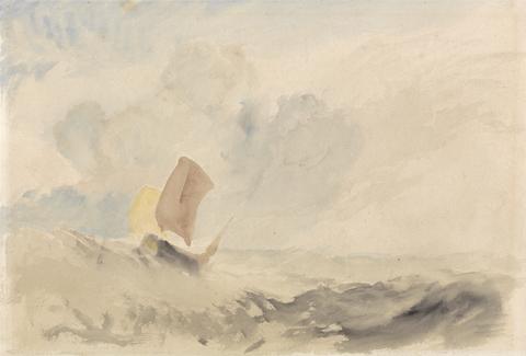 A Sea Piece - A Rough Sea with a Fishing Boat