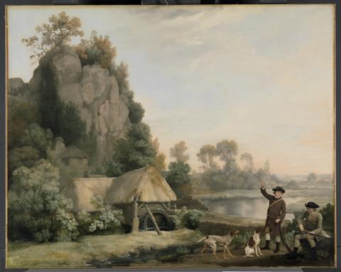George Stubbs Two Gentlemen Going a Shooting, with a View of Creswell Crags, Taken on the Spot