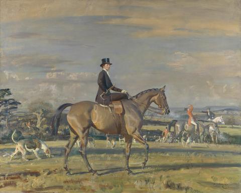 Sir Alfred J. Munnings Portrait of a Sporting Lady