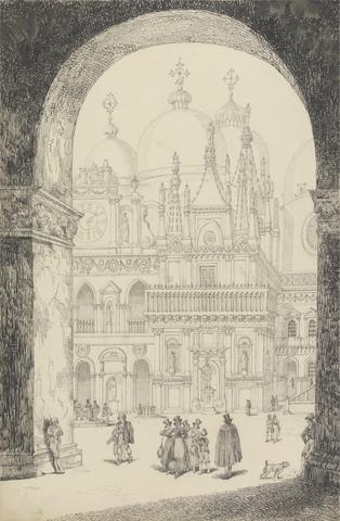 Sir Charles D'Oyly Album of 30 Views in the Tyrol and Italy: View of the back of San Marco 11.th Nov.r 1840