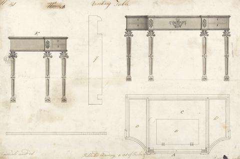 Thomas Chippendale Design for a Writing Table