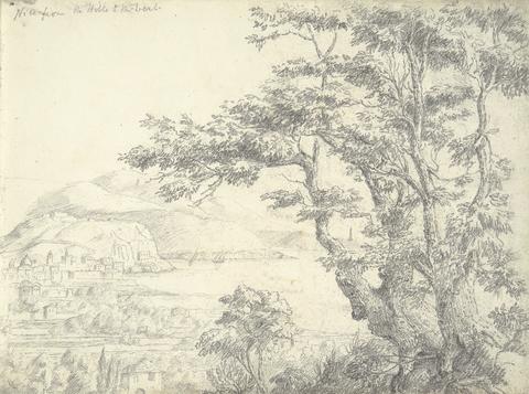 William Brockedon recto: A View of Nice from the Hills in the West