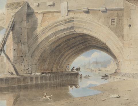 John Varley Under the Ouse Bridge, Bathing