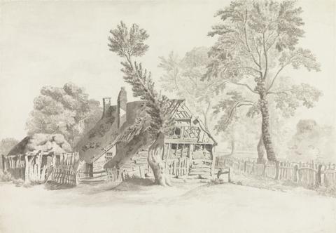 William Thomas Bree Old Farm Buildings in a Landscape