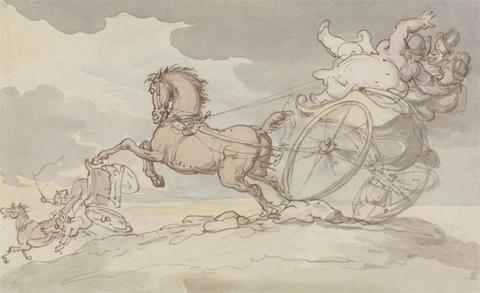 Thomas Rowlandson Two Gigs in Trouble