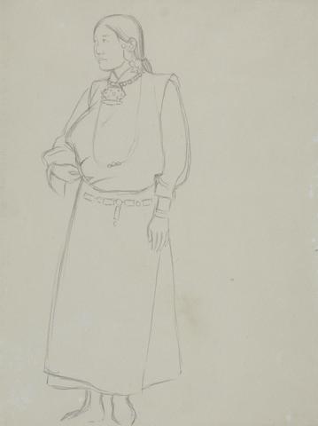 Sir William Rothenstein Tibetan Woman, standing