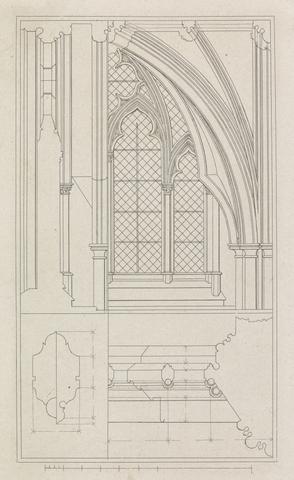 T. Clarke Plate XXVIII: Window of the Crypt of St. Stephen's Chapel, Westminster