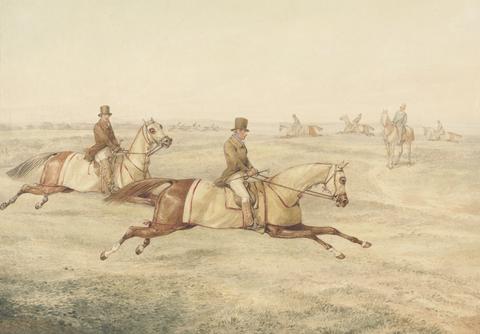 Henry Thomas Alken Two Riders Exercising Horses at a Gallop