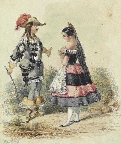 George Augustus Sala Cavalier and Maid in Spanish Costume