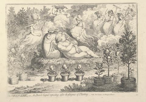 James Gillray The Orangerie; - or - the Dutch Cupid reposing after the fatigues of Planting