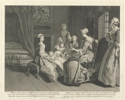 Guillaume Philippe Benoist Pamela with the Children and Miss Goodwin to whome she is telling her nursery tales. This last Piece leaves her in full possession of the peaceable fruits of her Virtue long after having surmounted all the difficulties it had been exposed to