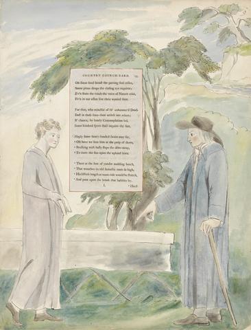 William Blake The Poems of Thomas Gray, Design 113, "Elegy Written in a Country Church-Yard."