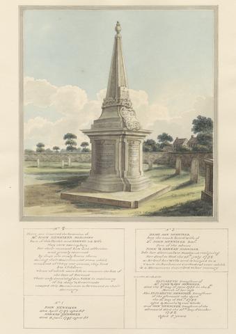 Daniel Lysons Tomb of Henniker Family, from West Ham Churchyard