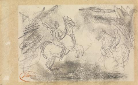 unknown artist Two Figures on Horseback