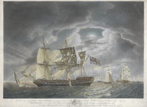 Robert Dodd His Majesty's Ship Glatton Shewing her Situation