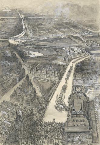 Henry William Brewer Bird's Eye View of [Queen Victoria's Funeral] Procession