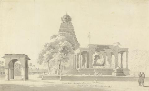 William Daniell The Great Bull and Pagoda at Tanjore