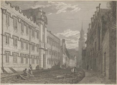 James Basire the younger View of Exeter College, All Saints Church, etc. from the Turl