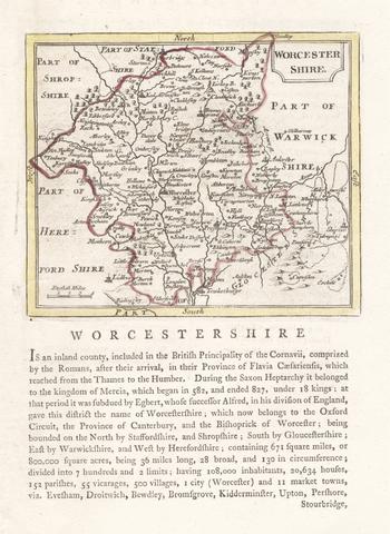 unknown artist Map of Worcestershire (with text below)