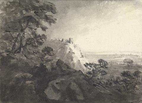 Rev. William Gilpin Landscape with a Castle on a Hill in Center Distance
