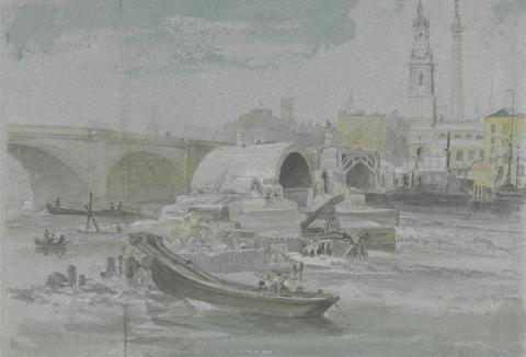 George Arnald The Demolition of Old London Bridge