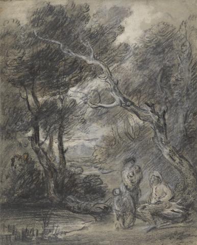 Thomas Gainsborough RA Wooded Landscape with Figures
