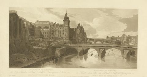 Thomas Girtin View of Pont au Change, the City Theatre, Pont Neuf, Conciergerie Prison, &c., taken from Pont Notre Dame