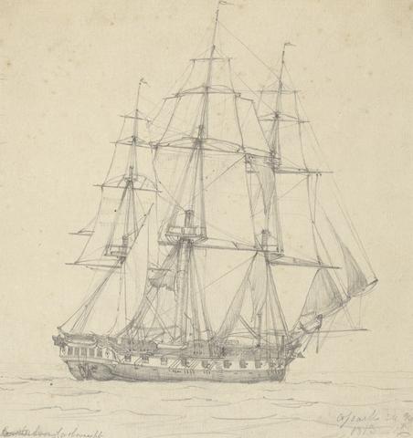 Joseph Cartwright Single Frigate, Stern Forward 1813