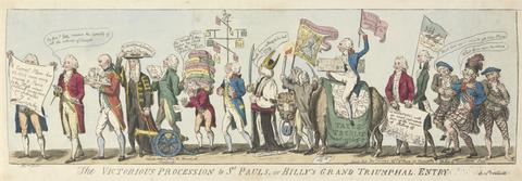 Isaac Cruikshank The Victorious Procession to St. Pauls or Billy's Grand Triumphal, Entry a Prelude
