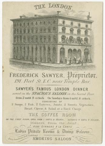 [Trade card for The London Hotel].